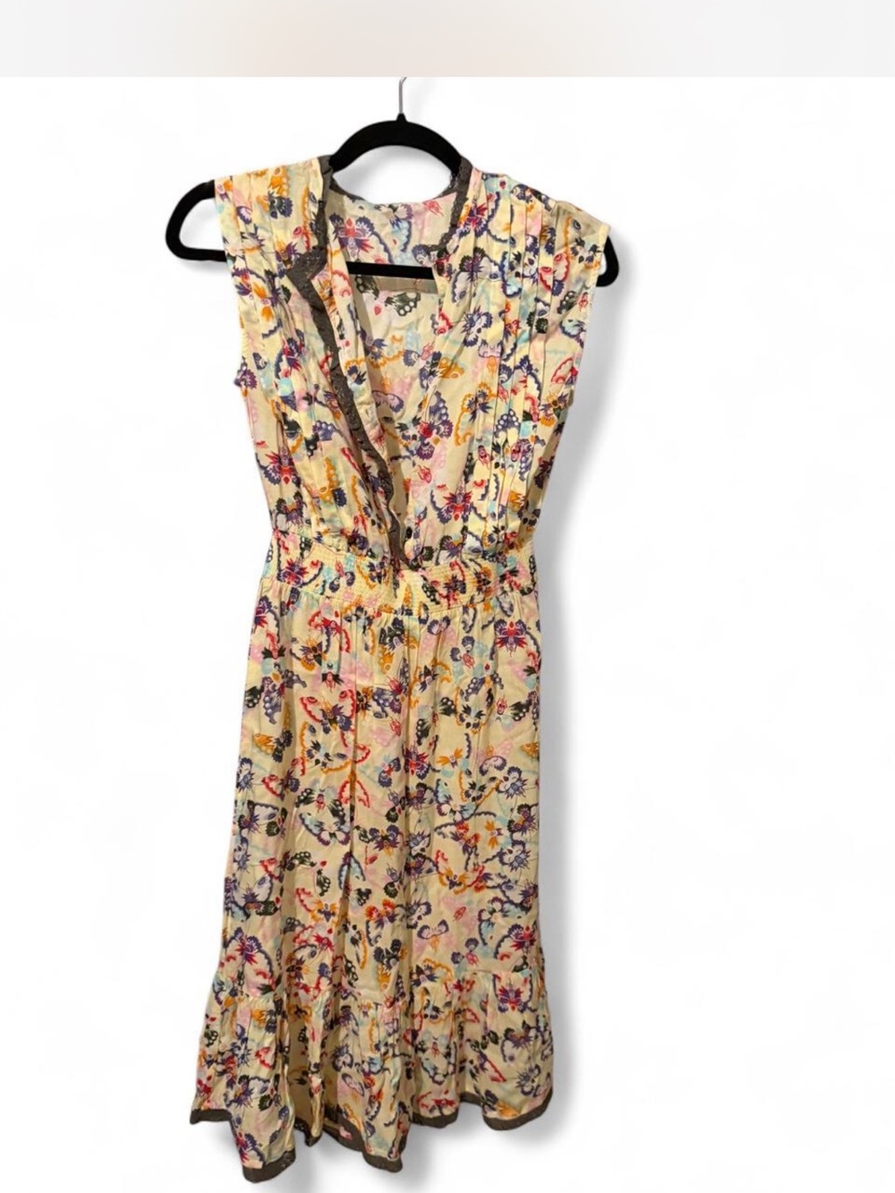 Zadig & Voltaire Cream Floral Sleeveless Dress